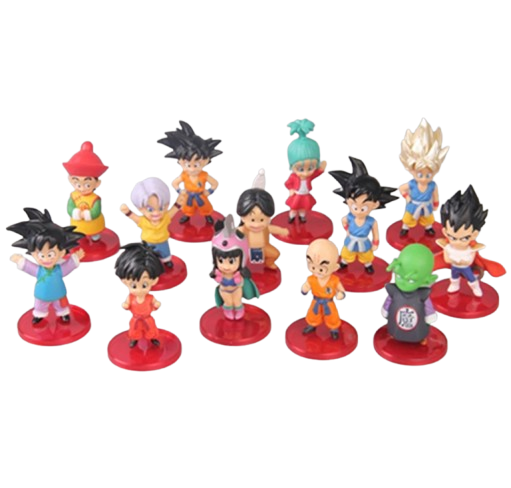 Set de 13 Figurines Dragon Ball – Goku, Gohan, Krillin, Kiki & Personnages WCF