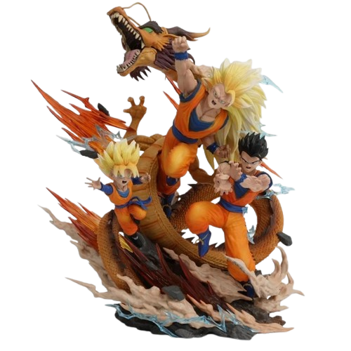 Figurine Dragon Ball – Goku, Gohan & Goten Dragon Punch 28 cm