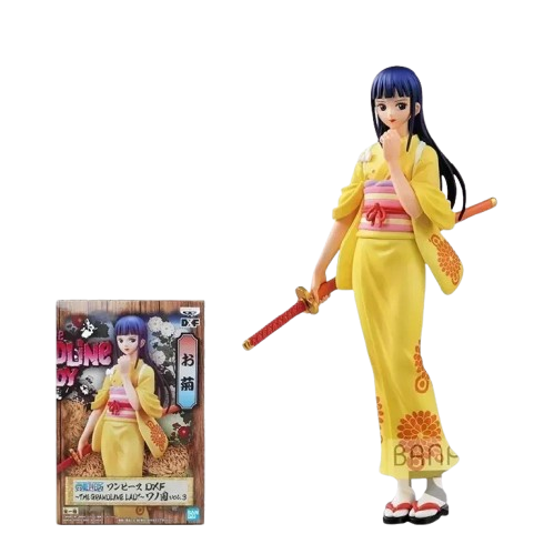 Figurine Anime – Personnage en Kimono Jaune avec Épée